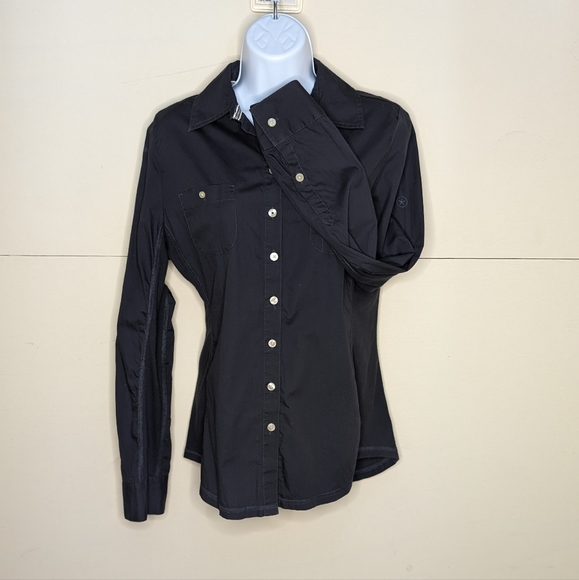 Converse Button Down Long Sleeve Shirt Dark Gray - Picture 2 of 6
